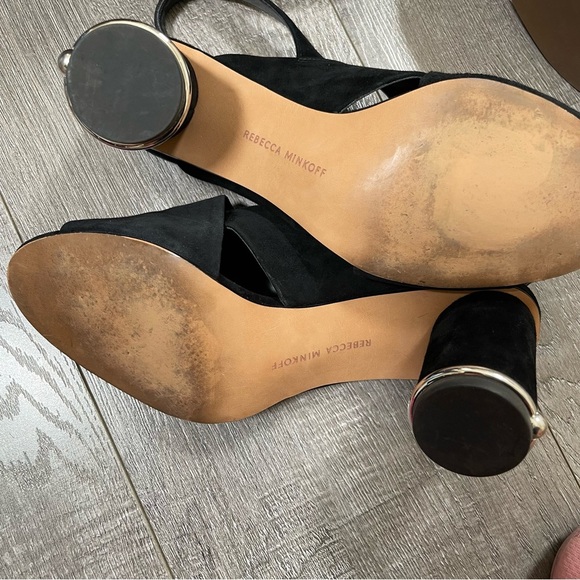 Rebecca Minkoff Black Heels Sandals cross cross Size 8 - Picture 8 of 8